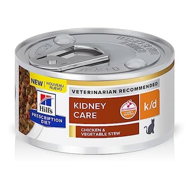 Hill's Prescription Diet k/d Kidney Care Wet Cat Food, Chicken & Vegetable Stew, 2.9 oz. Cans, 24-Pack