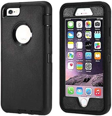 Annymall Case Compatible with iPhone 8 & iPhone 7, Heavy Duty [with Kickstand] [Built-in Screen Protector] Tough 4 in1 Rugged Shockproof Cover (Black)