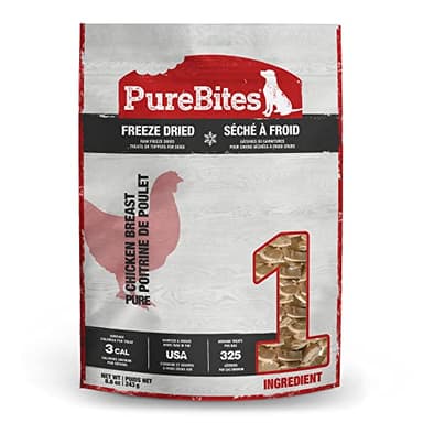 PureBites Chicken Breast Freeze Dried Dog Treats, 1 Ingredient, Made in USA, 8.6oz