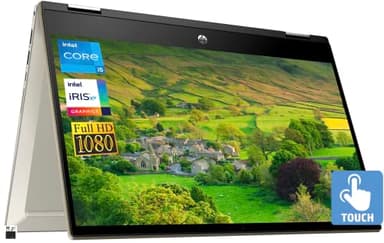 HP 2023 Pavilion x360 2-in-1 Convertible Laptop, 14" FHD Touchscreen, Intel i5-1135G7 (Upto 4.2GHz), Iris Xe Graphics, 8GB RAM, 256GB SSD, Fingerprint, Long Battery Life, Win 11+MarxsolCables