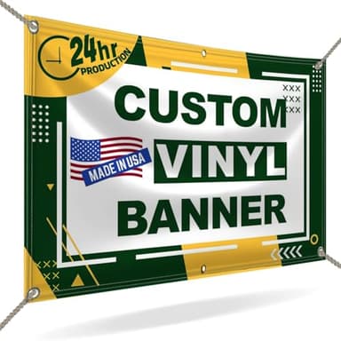 Custom Banner 3ft x 5ft Vinyl Banner Custom Backdrop - Full Color 13 Oz Sign - Personalized Banners with High-Resolution Images, Text