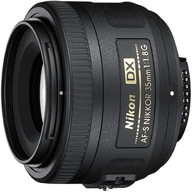 Nikon AF-S DX NIKKOR 35mm f/1.8G Lens with Auto Focus for Nikon DSLR Cameras, 2183, Black