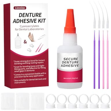 Dental Lab Instant Bonding Dental Glue (1oz), Repair Cracks & Secure Loose Teeth, Experience a Secure Bond That Lasts from Days to Weeks