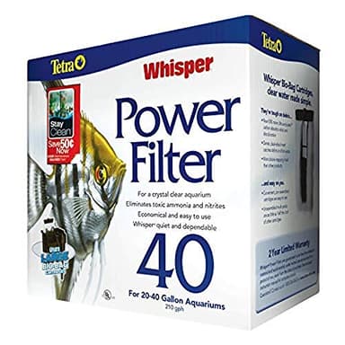 Tetra Whisper Power Filter for Aquariums, 3 Filters in 1, Up to 40-Gallons, Black & Gray