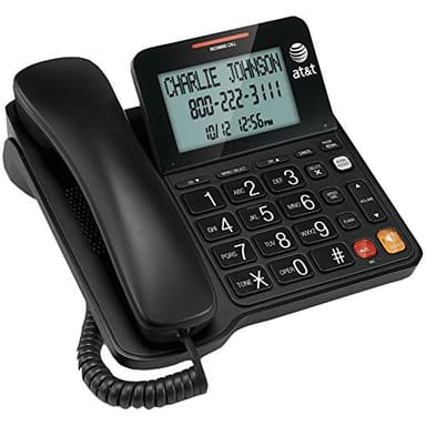 AT&T CL2940 Corded Phone with Speakerphone, Extra-Large Tilt Display/Buttons, Caller ID/Call Waiting and Audio Assist, Black