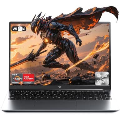 KAIGERR New Gaming Laptop, 2026 Laptop with AMD Ryzen 7 7735HS (8C/16T, Up to 4.75GHz), 16GB DDR5 512GB NVMe SSD Laptop Computer, Up to 4TB, 16.1-inch FHD Display, WiFi 6, Backlit KB, Dual Fans