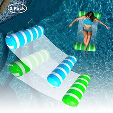 2 Pack Float Hammock,Pool Float Lounger,Water Swimming Floating Bed Hammock,Comfortable Inflatable Lounger, for Adults Vacation Fun and Rest