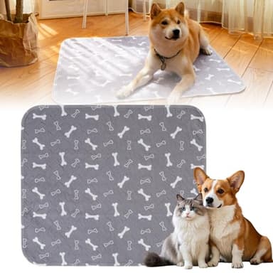 Puppy Pee Pads for Dogs, Washable Puppy Pad with Pheromones, Reusable Puppy Pads Washable for Dogs & Cats, Durable Leak-Proof & Anti-Slip Pet Training Pads for Home & Travel (Grey, M: 28" × 32")