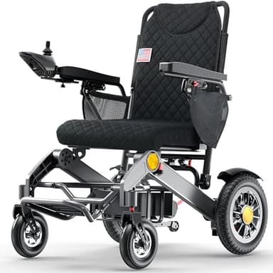 Heavy Duty Electric Wheelchairs for Adults – 20" Wide Seat with 25 Miles Range, Supports 400 lbs, Foldable Powered Wheelchair with 20AH Battery and Large Tire for Home, Park, Black（20% Wider Seat）