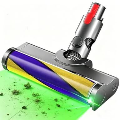 Optic Soft Roller Cleaner Head for Dyson V15 V11 V10 V8 V7 Gen5 Animal Detect Absolute Cyclone, LED Green Light Dust Detect Hardwood Floor Attachment, Anti-Tangle Quick Release Replacement Part