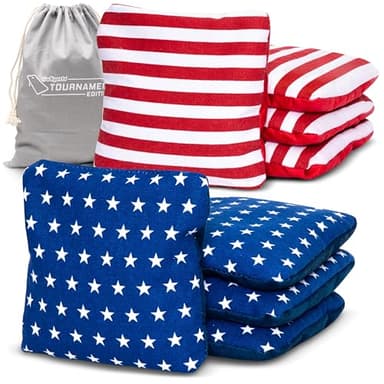 GoSports Dual Sided Cornhole Bean Bags Slide & Stop Regulation Tournament Bean Bags Set of 8