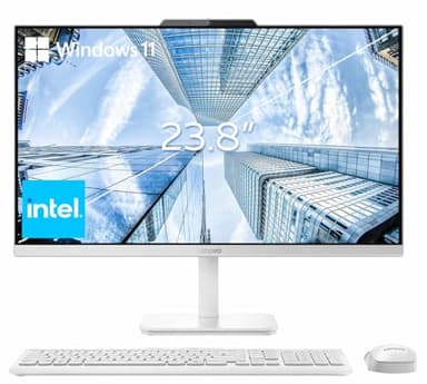 Lenovo 24" FHD All-in-One Desktop Computer for Home & Office, Intel Processor, 16GB RAM, 128GB PCIe SSD, HDMI, Bluetooth 5.2, Business AIO, Vent-Hear, Wireless KB & Mouse, Win 11