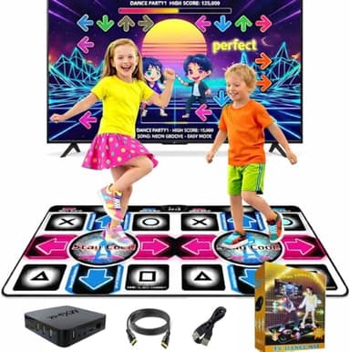 Quanwuhang Dance Mat for Kids,Dancing Mat for Family with Interactive Dance Pad Games, HD Plug & Play TV Dance Game Console, for Kids,Birthday Gift for Girls