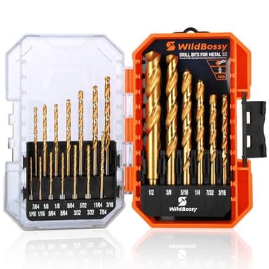 M35 Cobalt Drill Bit Set 20PCS(1/16"-1/2") High Speed Steel Jobber Length Drill Bit Kit for Hardened Metal with Index Storage Case