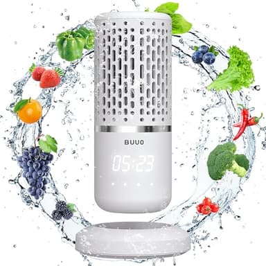 Buuo Fruit and Vegetable Washing Machine - Electric Rice Cleaner with Faster Electrolytic Water and Large Reaction Area, Kitchen Ideas for Cleaning Fruit,Veggie,Rice,Tableware