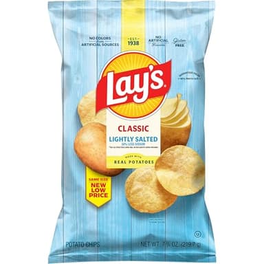 Lay's Potato Chips, Lightly Salted Snacks, 7.75oz Bag