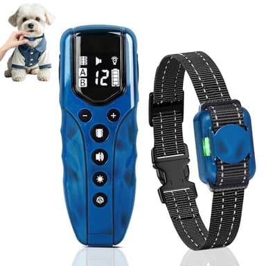 Lightest No Shock Dog Training Collar with 2000ft Remote,Tiniest Vibrating Dog Collar,Vibration Collar for Small Dogs 5-15lbs & Medium Large Dogs, Safe Lock, Beep, Vibrate, No Prongs, Waterproof,Blue