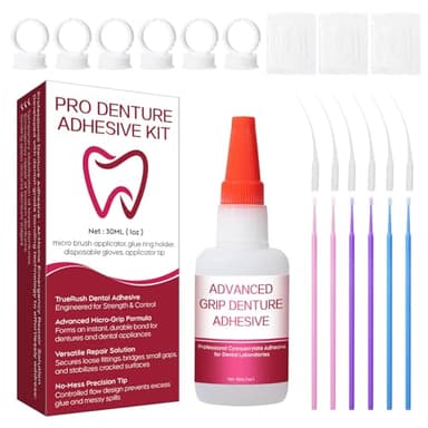 Dental Lab Instant Bonding Dental Glue for Dentures & Lab Tools - Fast-Setting in 15-60 Sec | Crack Repair & Gap Filling | Long-Lasting Hold (Days to Weeks) – 1oz