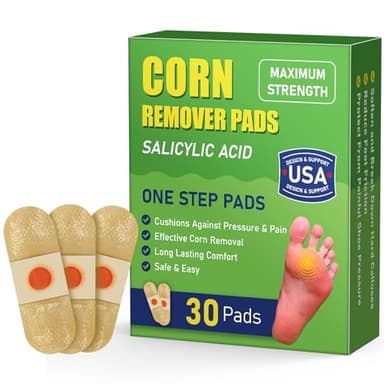 WABRINY Maximum Strength Corn Removers Pads for Feet and Toes, Fast Effective Foot Corn Removal Bandages for Kids Adults, 1 Box