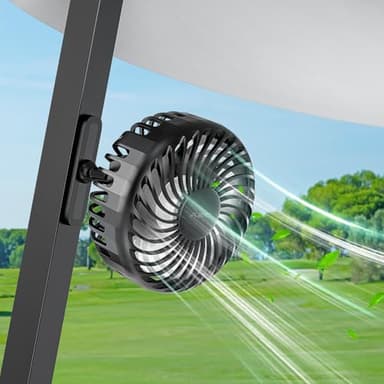 A2C Golf Cart Fan Rechargeable Magnetic Base Battery Operated Portable Fan 3 Speeds 4000 RPM Strong Airflow Compatible with Yamaha, EZGO, Club Car - 360° Rotatable Golf Cart Accessories Gifts