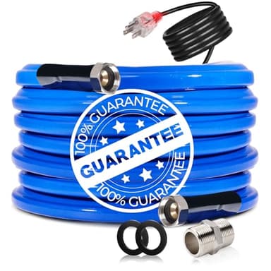 50FT Heated Water Hose for RV,-45 ℉ Anti-freezing Heated Garden Hose，Electrically Heated Hose of Rv Accessories，Rv Freshwater Hoses with Fittings