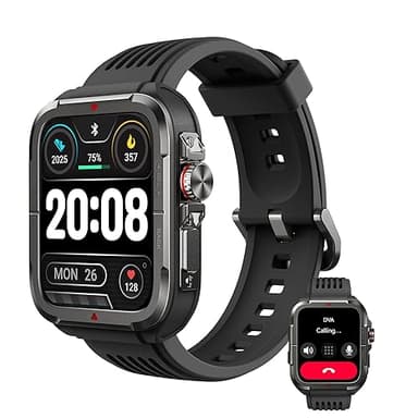 SKG Smart Watch for Men Women, 1.8" Men's Military Smartwatch for Android iPhone with Alexa Built-in, IP68 Waterproof, Fitness Tracker with 100+ Sports, R8