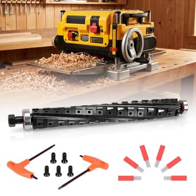 Upgraded 13" Spiral Helical Cutterhead for DeWalt DW735 Series – Pre-Installed Bearings, Separate Carbide Inserts & Spare Screws