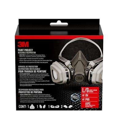 3M P95 / Organic Vapor Paint Project Reusable Respirator 6311, Large Size , NIOSH-APPROVED, Use For Professional Paint Spraying, Lightweight, Flexible, Thermoplastic Faceseal For Comfort (6311P1-DC)