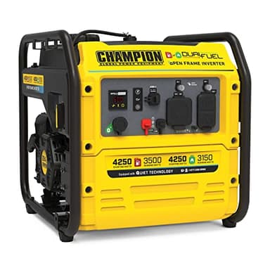 Champion Power Equipment, 4250/3500w Dual Fuel Inverter Generator, Surge Watts 4250 Rated Watts 3500 Voltage 120 Model# 200977