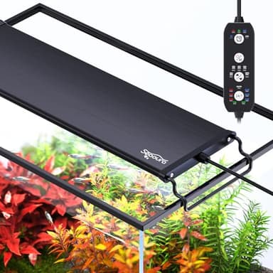 SEAOURA 24/7 Mode Led Aquarium Light for Plants Growth-Full Spectrum Fish Tank Light with Timer, Auto On/Off, 7 Colors, Adjustable Brightness, for 12 to 18 Inch Freshwater Tank