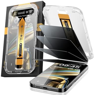 MRGLAS 4-Pack TOP 9H+ Glass for iPhone 16 Privacy Screen Protector [Auto Alignment Kit] [10X Military Protection, 100% Anti Spy] UNBREAK Tempered Glass 6.1 inch Longest Durable Case-Friendly