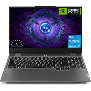 Lenovo LOQ Gaming Laptop, 15.6" FHD 144Hz Display, 8-core Intel Core i5-12450HX Processor, GeForce RTX 3050, 16GB DDR5, 512GB SSD, Wi-Fi 6, Ethernet, USB-C, HDMI, Backlit Keyboard, Windows 11 Home