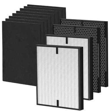 ADDUBEAU 12 Pack 3000 Replacement Filters, Compatible with Air Doctor 3000, 3000M, 3000Pro Air Pur-ifier, 2 Air Filter + 2 Activated Carbon + 8 Carbon Pre-Filters
