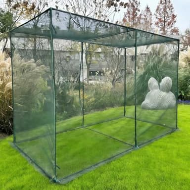 Ezlaino Crop Cages for Garden 8' L x 4' W x 6' H, Crop Cage Plant Protection Tent, Durable Two-strand Woven PE Net with Zippered Door, Powder-coated Steel Pipe, Crop Cages for Raised Garden Bed, Green