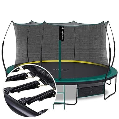 SkyBound 14 FT Springfree Trampoline for Kids and Adults - Springless Trampoline with Enclosure - Recreational Trampolines Bungee Cords - Outdoor Trampoline for Kids - No-Gap Design Zipper System