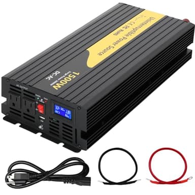 1500W Primary Sump Pump Backup System(No battery) Basment Protection Backup Inverter, Black, LCD Display, Auto Switches for Continuous Sump Pump Operation, Basement Emergency and Power Outage Backup