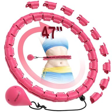 JKSHMYT Weighted Hula Circle Hoops for Adults Weight Loss, Infinity Fitness Hoop Fit Plus Size 47 Inch, 24 Detachable Links, Exercise Hoop Suitable for Women and Beginners