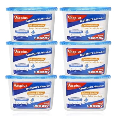 Vacplus Moisture Absorbers 6 Pack, Portable Humidity Absorber Boxes for Your Bathroom, Closet & Car, Dehumidifier with Fragrance Free, 10.5 Oz