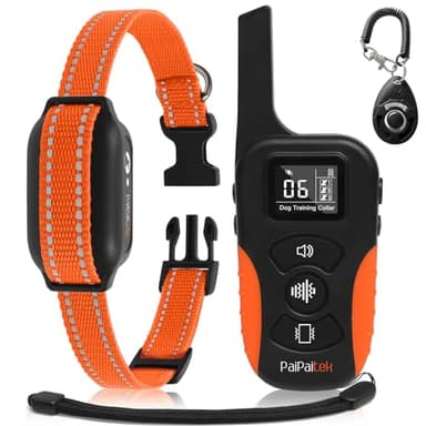 PaiPaitek Dog Vibration Collar with Controller No Shock, 3300ft Waterproof Training Dog Collar Beep and Vibrate Only, Security Lock & Rechargeable Vibrating Collar for Dogs 5-120 lbs - No Prongs