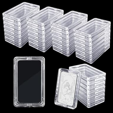 HESHUYU 45 Pcs Silver Bar Holder 1 oz Silver Bar Capsule Holders Storage Case Clear Gold Bar Storage Box