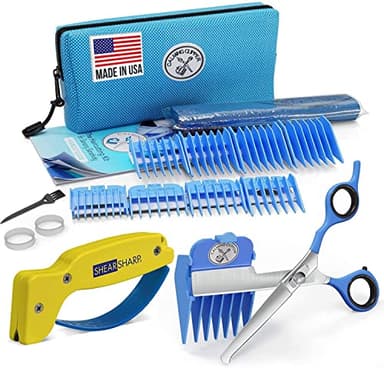 Calming Clipper® - The Silent, Gentle Haircutting Kit for Children with Autism and Sensory Sensitivity - Includes Barber Cape (21pcs RH + Sharpener)