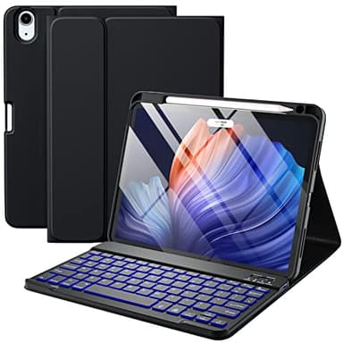 Harvopu Compatible for iPad Air 11-inch/ 10.9" Air 5th 4th Generation Case with Keyboard - Backlit Detachable, Folio Cover with Pencil Holder for iPad Air 11 Inch M3/M2, Air 5 2022/ Air 4 (Black)
