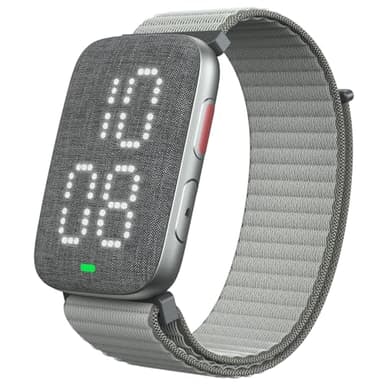 REACHER Vibrating Alarm Clock Watch for Heavy Sleepers, Hearing Impaired—Strong Wake-Up Wristband, Battery Powered, Silent Alarm for Shared Bedrooms & Dorms, Zinc Case with Comfort Weave Loop