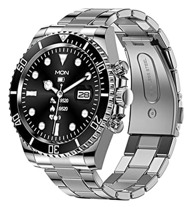 findtime Smart Watch for Android Phones Answer Make Calls SMS Reminder Smartwatch Compatible iPhone Bluetooth Stainless Steel Fitness Watch Men Smart Watches for Men Reloj Inteligente