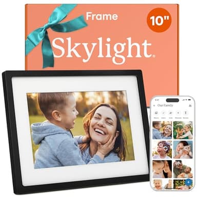 Skylight Frame – WiFi Digital Picture Frame Customer Support, Touch Screen Digital Photo Frame with Easy Setup, Photo Gifts for Parents and Grandparents - 10 Inch Black