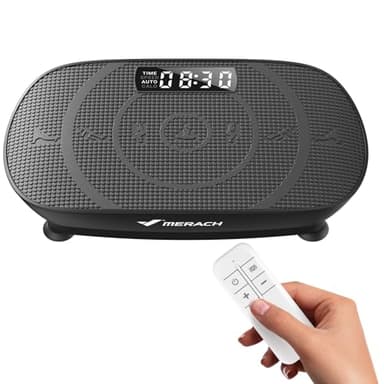 MERACH Vibration Plate Exercise Machine, Curved Vibration Plate for Lymphatic Drainage Weight Loss, Vibrating Plate with Real-Time Calorie Tracking on LED Display, Workout Equipment for Home Women Men