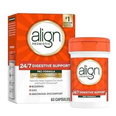 Align Probiotic, Pro Formula, Probiotics for Women and Men, Probiotics for Digestive Health, Men and Womens Probiotic Capsules Help Relieve Occasional Bloating & Gas*, 63 Capsules