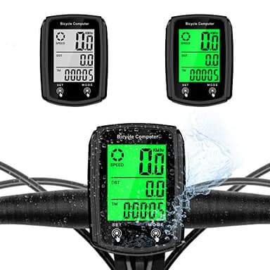 Hilceriy Bike Computer and Bicycle Odometer Wired MPH KM/H Bike Speedometer with Automatic Wake-Up Cycling Speed Tracker LCD Display & Single Mileage & Multi-Functions & Calories Statistics