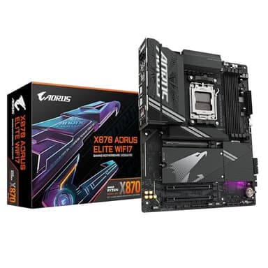 GIGABYTE X870 AORUS Elite WIFI7 Motherboard - Supports AMD Ryzen 9000 CPUs, 16+2+2 Phases VRM, up to 8000MHz DDR5 (OC), 3xPCIe 5.0, Wi-Fi 7, 2.5GbE LAN, USB 4