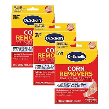 Dr. Scholl's Corn REMOVERS Seal & Heal Bandage with Hydrogel Technology, 18 ct, Removes Corns Fast and Provides Cushioning Protection Against Shoe Pressure and Friction for All-Day Pain Relief
